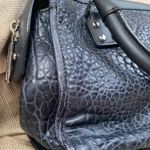 Gryson black  patterned leather satchel crossbody option preloved - Picture 2 of 11